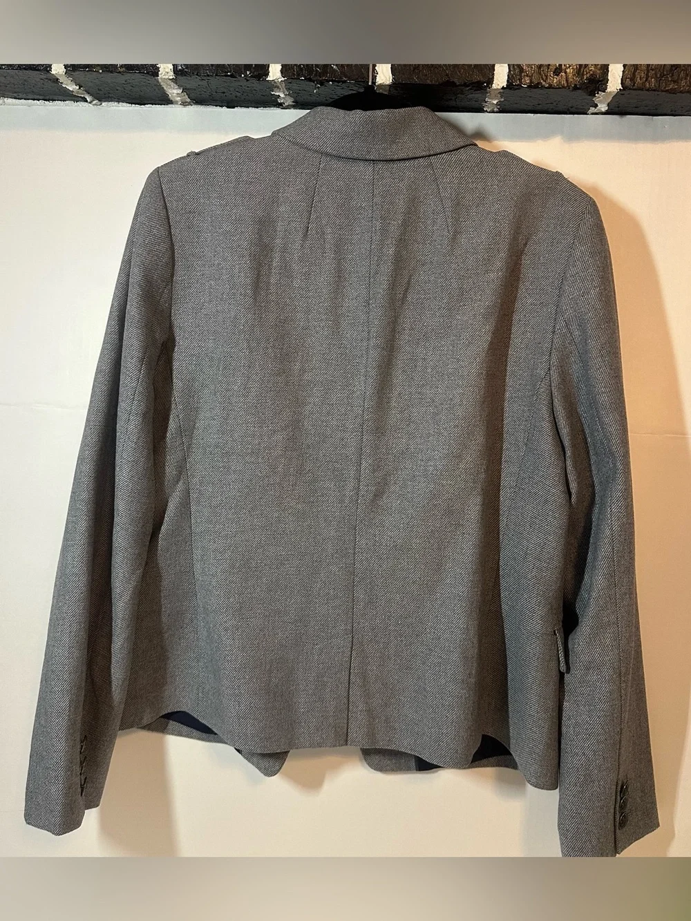 Banana Republic Gray Women's Single-Button Military-Detail Blazer